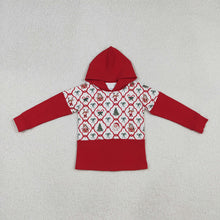 Load image into Gallery viewer, Baby Girls Red Christmas Bows Gingerbread Trees Santa Hoodies Tops
