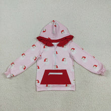 Load image into Gallery viewer, Baby Girls Pink Long Sleeves Santa Pocket Zipper Hoodies Top
