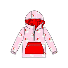 Load image into Gallery viewer, Baby Girls Pink Long Sleeves Santa Pocket Zipper Hoodies Top
