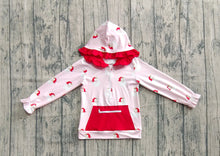 Load image into Gallery viewer, Baby Girls Pink Long Sleeves Santa Pocket Zipper Hoodies Top

