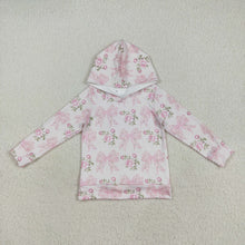 Load image into Gallery viewer, Sibling Baby Girls Long Sleeves Pink Floral Bows Hoodies Pullovers Tops
