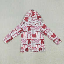 Load image into Gallery viewer, Baby Girls Christmas Pink Bows Plaid Hoodies Tops
