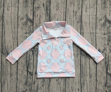 Load image into Gallery viewer, Baby Girls Pink Flowers Plaid Pockets Zipper Yoga Active Pullovers Top
