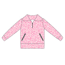 Load image into Gallery viewer, Baby Girls Pink Leopard Pockets Zipper Yoga Activite Jackets Top

