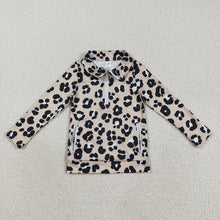 Load image into Gallery viewer, Baby Girls Long Sleeves Black Leopard Pockets Zipper Yoga Jackets
