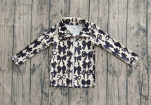 Load image into Gallery viewer, Baby Girls Long Sleeves Black Bows Zipper Pockets Yoga Jacket Tops
