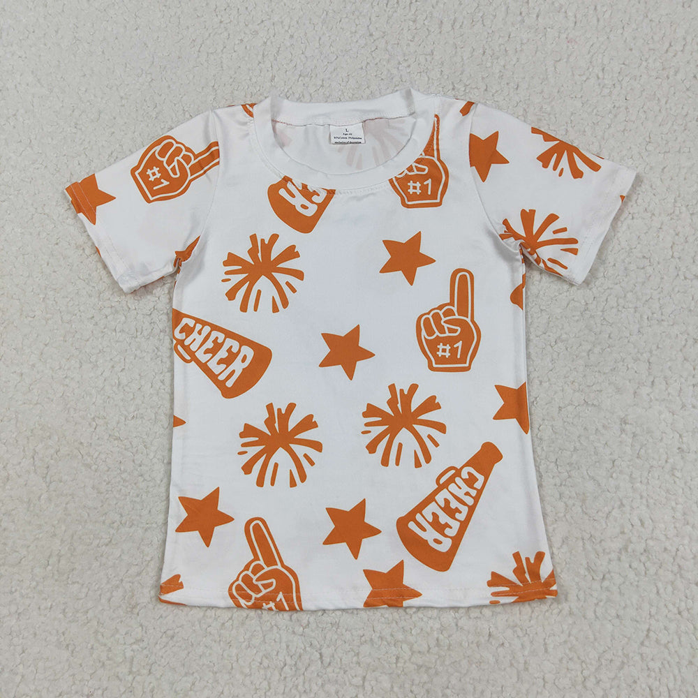 Baby Girls Short Sleeves Cheer Stars Team Tee Shirts Top