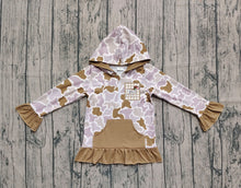 Load image into Gallery viewer, Embroidery Dog Ducks Baby Girls Brown Camo Pocket Zip Hunting Hoodies Top

