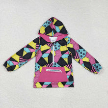 Load image into Gallery viewer, Baby Girls Colorful Aztec Pocket Zipper Halloween Hoodies Top
