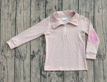 Load image into Gallery viewer, Baby Girls Long Sleeves Pink Floral Zipper Pullovers Tops
