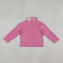 Load image into Gallery viewer, Sibling Baby Girls Pink Bows Plaid Leopard Santa Quatrefoil Zipper Pullover Sherpa Tops
