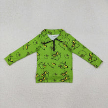 Load image into Gallery viewer, Mama and Me Green Face Plaid Pocket Zipper Christmas Pullover Tops
