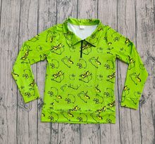 Load image into Gallery viewer, Adult Women Green Face Plaid Pocket Zipper Christmas Pullover Top

