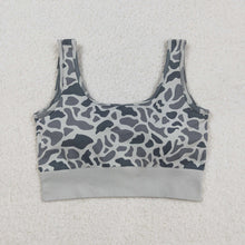 Load image into Gallery viewer, Adult Women Grey Camo Knitted Yoga Crop Bra Tops
