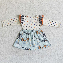 Load image into Gallery viewer, Baby girls long sleeve Halloween dots dresses
