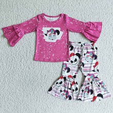 Load image into Gallery viewer, Baby girls halloween pink bell pants clothing sets
