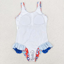 Load image into Gallery viewer, Baby Girls 4th Of July American Babe Ruffle One Piece Swimsuits
