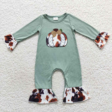 Load image into Gallery viewer, Sibling Cowhide Pumpkin Western Rompers Sister Clothing Sets
