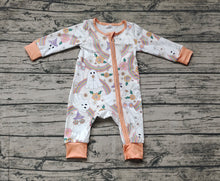 Load image into Gallery viewer, Baby Infant Girls Fall Ghost Rainbow Bamboo Zippy Rompers
