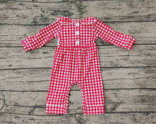 Load image into Gallery viewer, Baby Infant Boys Red Checkered Santas Rompers
