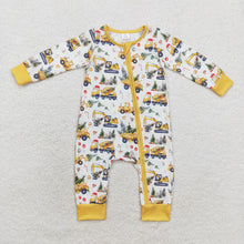 Load image into Gallery viewer, Baby Boys Digger Christmas Tree Bamboo Rompers Pajamas Clothes Sets
