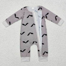 Load image into Gallery viewer, Baby Infant Boys Grey Halloween Bats Bamboo Rompers
