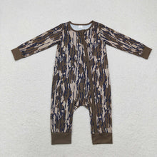 Load image into Gallery viewer, Baby Boys Bottomland Camo Sibling Rompers Bamboo Pajamas Sets
