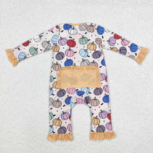 Load image into Gallery viewer, Baby Infant Girls Colorful Pumpkins Fall Bamboo Zip Rompers
