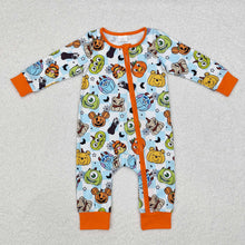 Load image into Gallery viewer, Baby Infant Boys Halloween Pumpkins Zip Rompers
