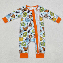 Load image into Gallery viewer, Baby Infant Boys Halloween Pumpkins Zip Rompers
