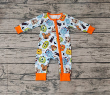 Load image into Gallery viewer, Baby Infant Boys Halloween Pumpkins Zip Rompers
