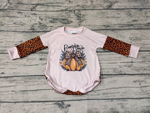 Load image into Gallery viewer, Baby Infant Girls Halloween Pumpkins Season Leopard Long Sleeve Rompers
