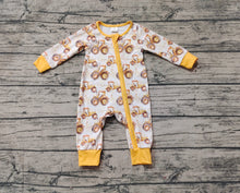 Load image into Gallery viewer, Baby Infant Boys Farm Trucks Bamboo Zip Rompers
