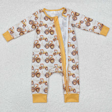 Load image into Gallery viewer, Baby Infant Boys Farm Trucks Bamboo Zip Rompers
