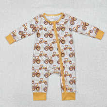 Load image into Gallery viewer, Baby Infant Boys Farm Trucks Bamboo Zip Rompers
