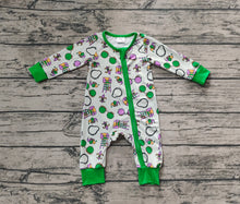 Load image into Gallery viewer, Baby Infant Boys Mardi Gras Zip Long Sleeve Rompers
