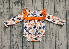 Load image into Gallery viewer, Baby Girls Halloween Colorful Bows Stars Ruffle Rompers
