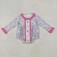 Load image into Gallery viewer, Sibling Embroidery Baby Girls Floral Turkey Pumpkins Rompers Dresses Sets
