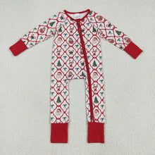 Load image into Gallery viewer, Sibling Boys Baby Girls Holiday Zipper Footie Rompers
