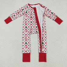 Load image into Gallery viewer, Sibling Baby Kids Trees Bows Checked Christmas Pajamas Sets Zipper Footie Rompers Blankets
