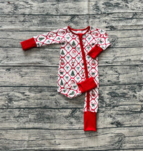 Load image into Gallery viewer, Baby Kids Long Sleeves Red Bows Plaid Trees Gingerbread Zipper Rompers
