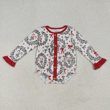 Load image into Gallery viewer, Sibling Baby Girls Christmas Green Red Bows Rompers Dresses
