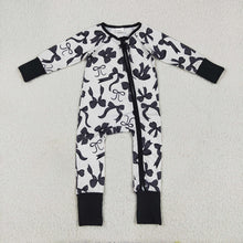Load image into Gallery viewer, Sibling Boys Baby Girls Holiday Zipper Footie Rompers
