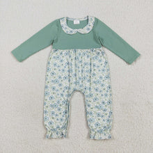 Load image into Gallery viewer, Sibling Baby Girls Green Floral Rompers Dressses Outfits Sets
