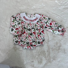 Load image into Gallery viewer, Baby Girls Smocked Embroidery Merry Christmas Colorful Bows Rompers
