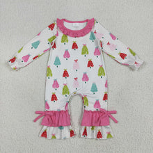Load image into Gallery viewer, Sibling Baby Girls Christmas Bows Trees Rompers Outfits Sets
