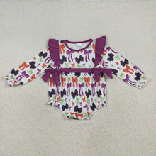 Load image into Gallery viewer, Sibling Baby Girls Halloween Colorful Bows Rompers Dresses
