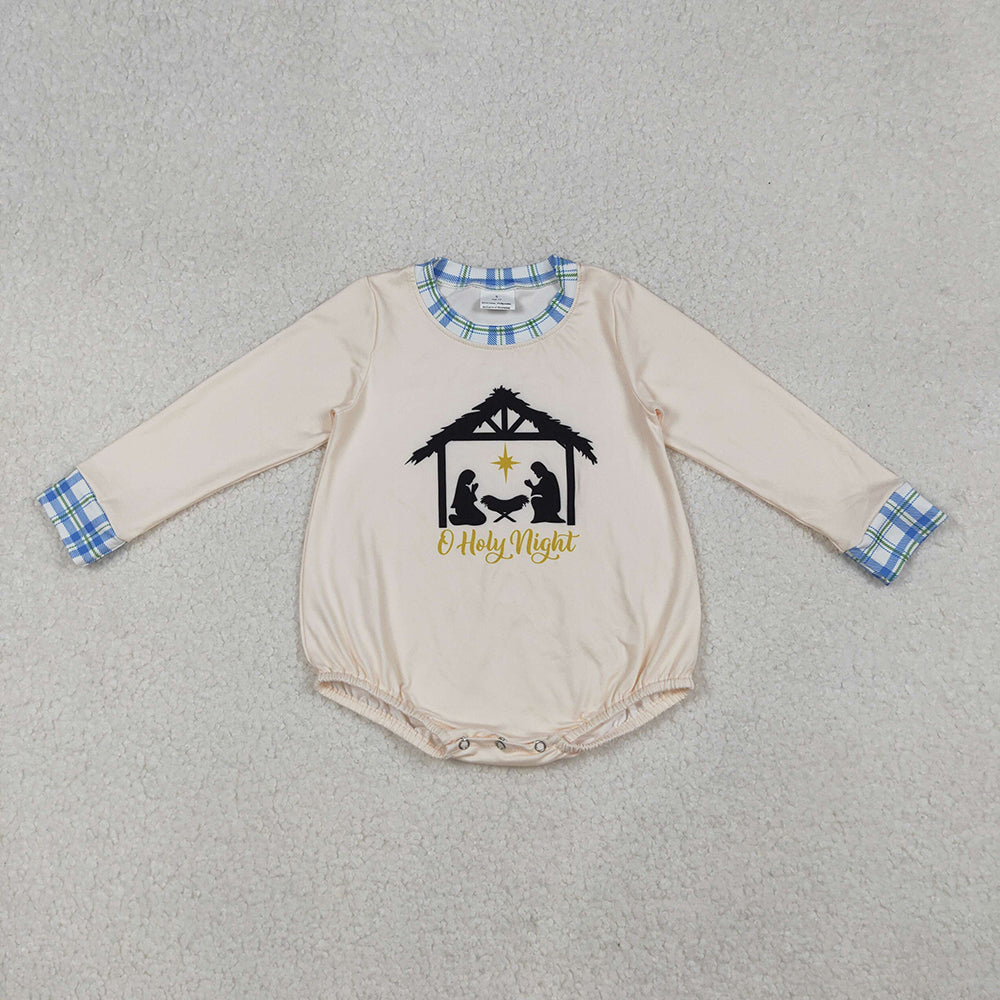 Baby Boys Christmas Jesus Nativity Bummies Rompers