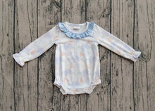Load image into Gallery viewer, Baby Girls Long Sleeves Pumpkin Floral Plaid Ruffle Rompers
