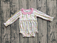 Load image into Gallery viewer, Baby Girls Christmas Gifts Floral Stripe Ruffle Rompers

